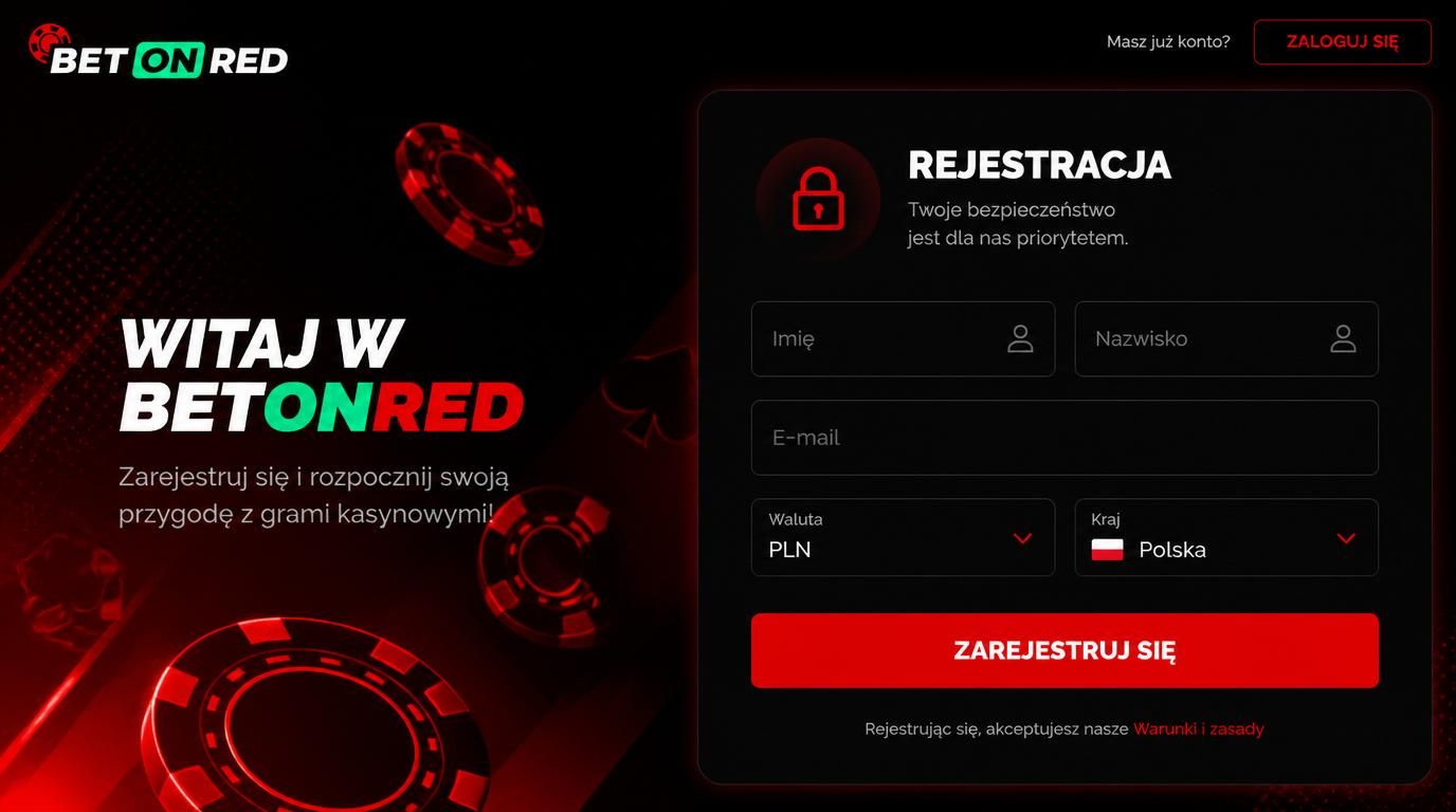 Interfejs rejestracji z wyraźnym formularzem i zabezpieczeniem